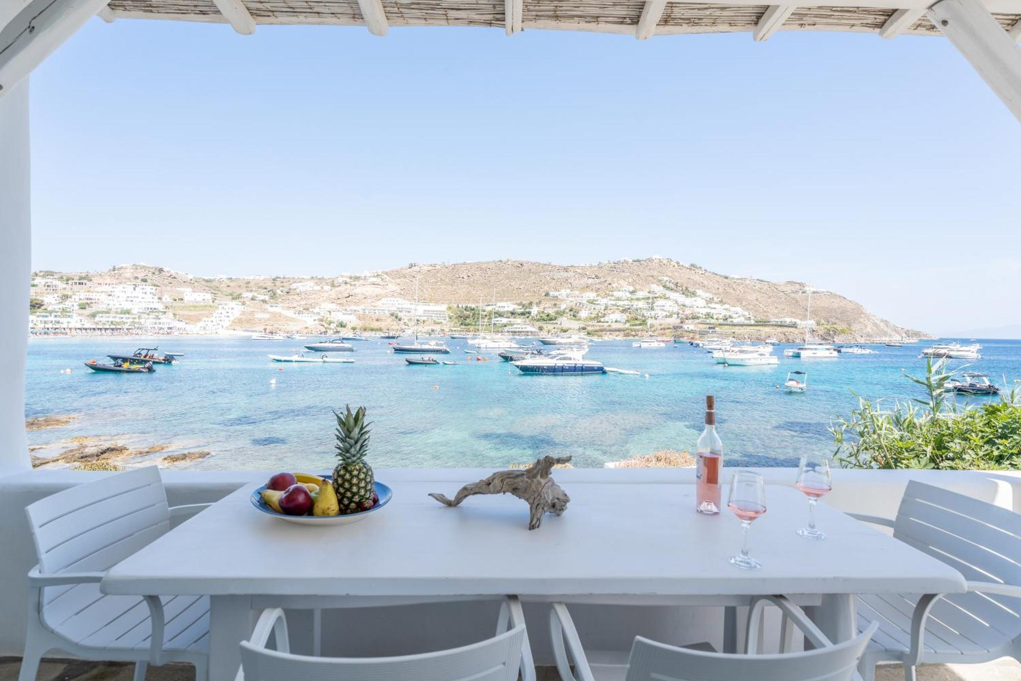 Вилла Luxury Sea House By Blue Waters Mykonos Орнос Экстерьер фото