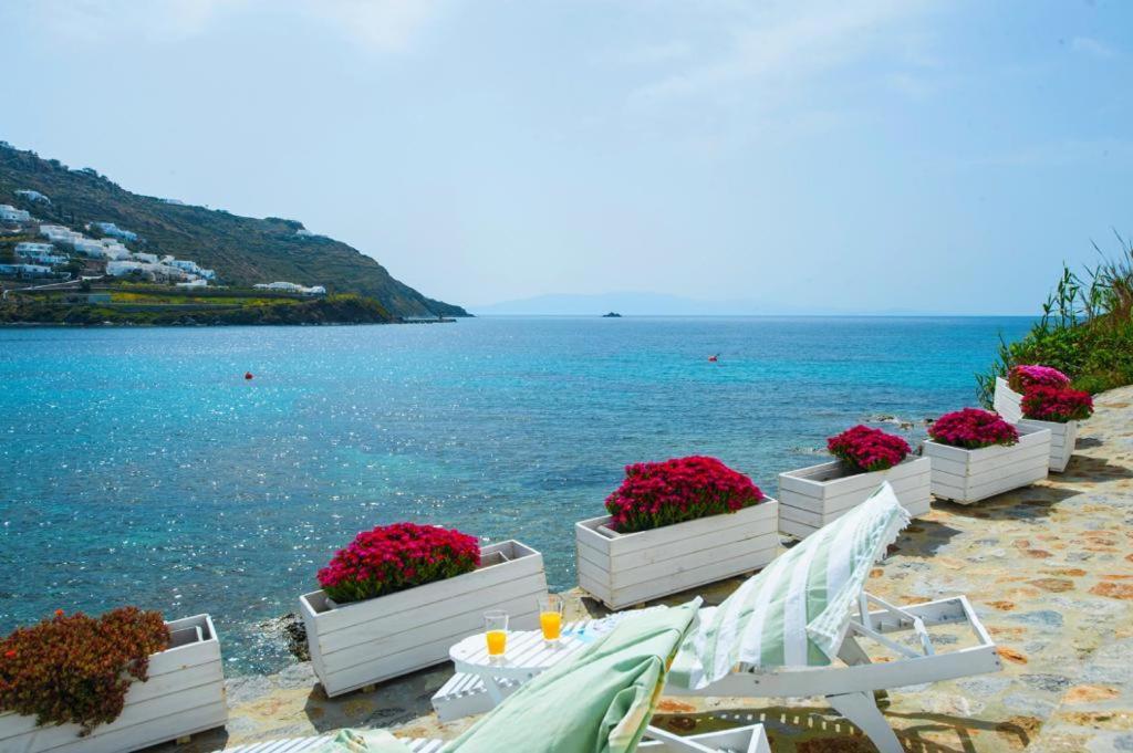 Вилла Luxury Sea House By Blue Waters Mykonos Орнос Экстерьер фото