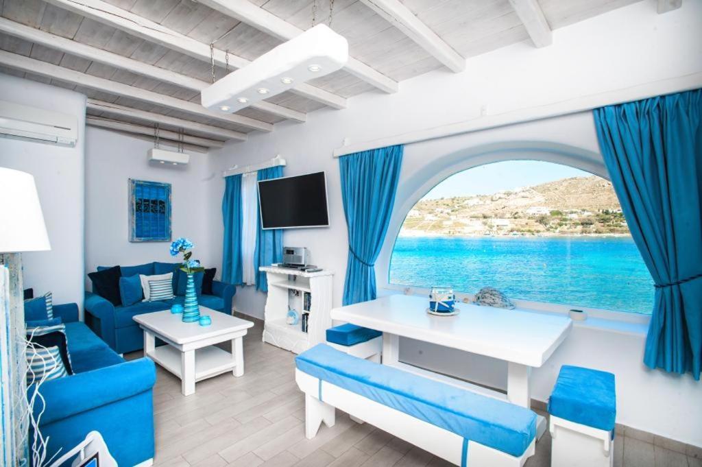 Вилла Luxury Sea House By Blue Waters Mykonos Орнос Экстерьер фото
