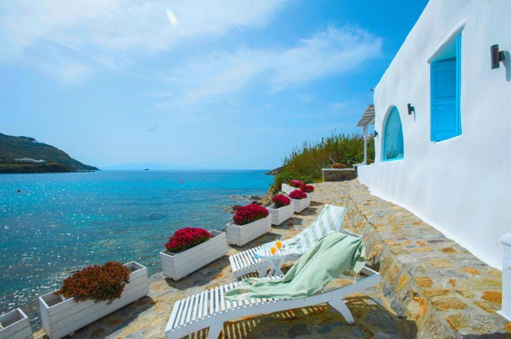 Вилла Luxury Sea House By Blue Waters Mykonos Орнос Экстерьер фото